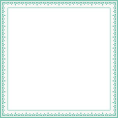 Vintage square frame botanic garden retro abstract pattern border