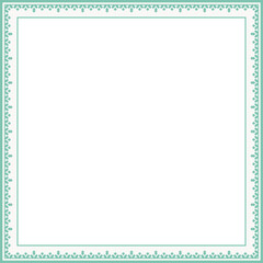 Vintage square frame botanic garden retro abstract pattern border