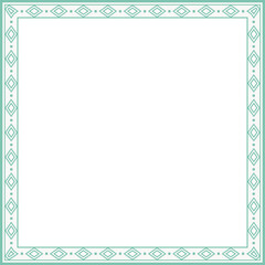 Vintage square frame botanic garden retro abstract pattern border