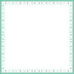 Vintage square frame botanic garden retro abstract pattern border