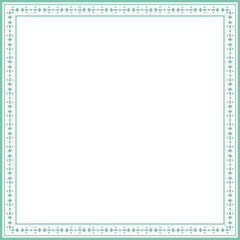 Vintage square frame botanic garden retro abstract pattern border