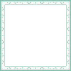 Vintage square frame botanic garden retro abstract pattern border