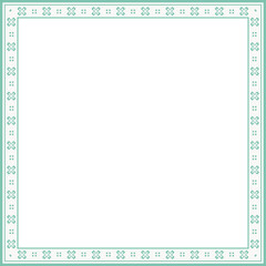 Vintage square frame botanic garden retro abstract pattern border