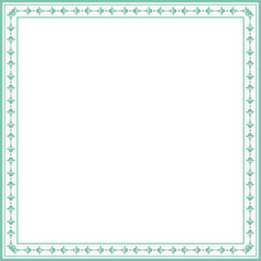 Vintage square frame botanic garden retro abstract pattern border