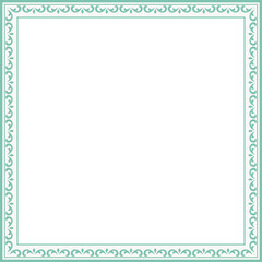 Vintage square frame botanic garden retro abstract pattern border