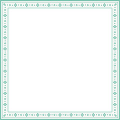 Vintage square frame botanic garden retro abstract pattern border