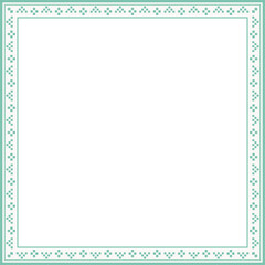 Vintage square frame botanic garden retro abstract pattern border