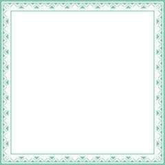 Vintage square frame botanic garden retro abstract pattern border