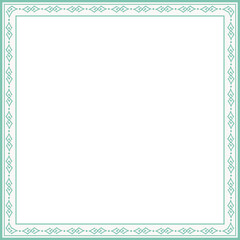 Vintage square frame botanic garden retro abstract pattern border