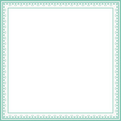 Vintage square frame botanic garden retro abstract pattern border