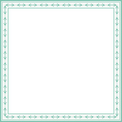 Vintage square frame botanic garden retro abstract pattern border