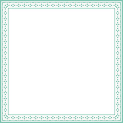 Vintage square frame botanic garden retro abstract pattern border