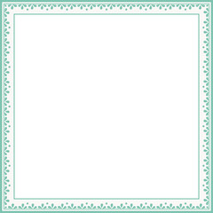 Vintage square frame botanic garden retro abstract pattern border