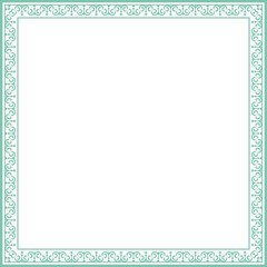 Vintage square frame botanic garden retro abstract pattern border