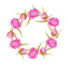 peony watercolor invitation wreath mother's day wedding birthday