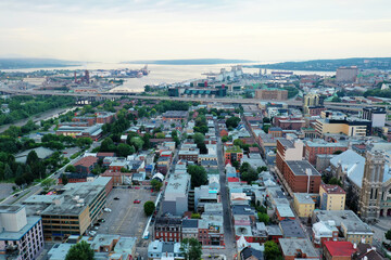 Fototapeta premium Aerial scene of Quebec City downtown, Canada