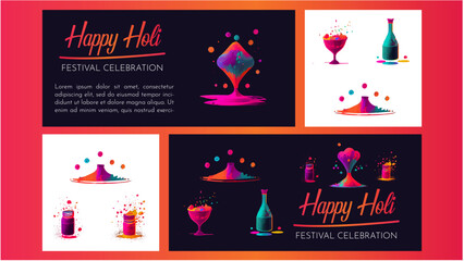 Happy Holi Social Media Post Poster Banner Stories