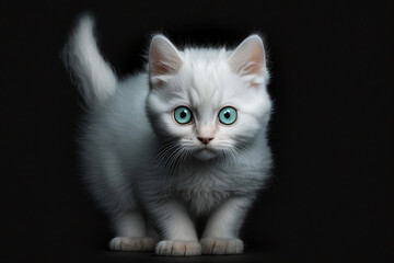 Cute White Kitten. Generative ai