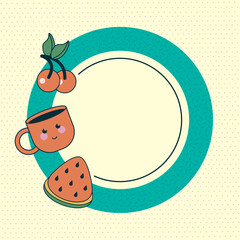 emoji cup and fruits