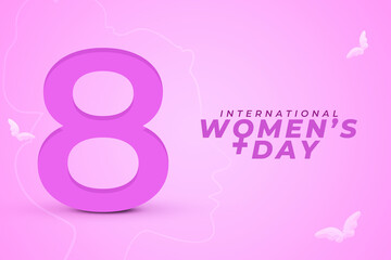 happy women's day, international women's day, womens day pink poster design, 8 march