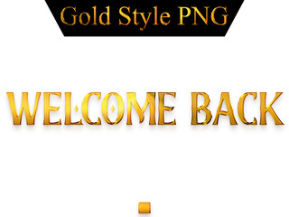 Welcome Back in Gold Bold Text Typography Transparent PNG 