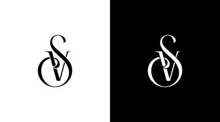 Sv logo vector monogram boutique jewelry symbol  icon illustration style Design template