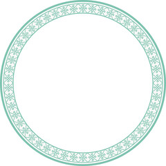 Vintage round frame botanic garden retro abstract pattern border