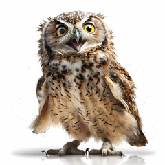 Fototapeta premium Owl Isolated white