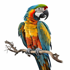 Fototapeta premium Parrot Isolated white Generative AI
