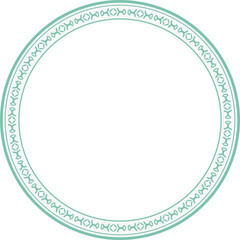 Vintage round frame botanic garden retro abstract pattern border