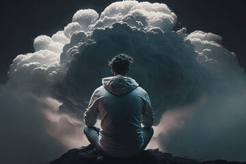 Pondering the Infinite: A Man's Quest for Clarity on the Clouds, Wonderland in the Sky, State of Mind, Dark Clouds