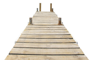 front view of an empty wooden jetty bridge  - Powered by Adobe