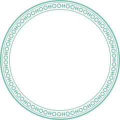 Vintage round frame botanic garden retro abstract pattern border