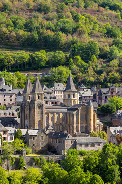 UNESCO village of  Conques-en-Rouergue in Aveyron department, France
