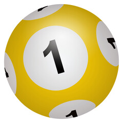 Boule de loto n° 1 en PNG