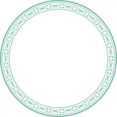 Vintage round frame botanic garden retro abstract pattern border