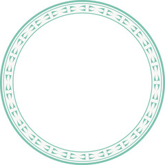 Vintage round frame botanic garden retro abstract pattern border