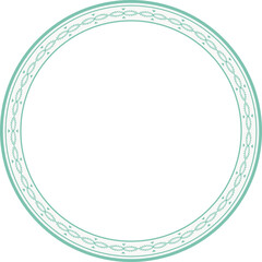 Vintage round frame botanic garden retro abstract pattern border