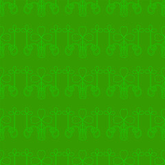 Cool trendy pattern with clover. Bright shamrock leaves on a green background. Hand-drawn seamless pattern. Cute saint patrick fashion print