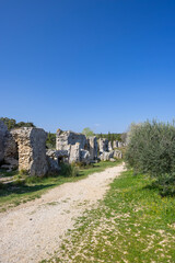 Barbegal aqueduct (Aqueduc Romain de Barbegal) near Arles, Fontvieille, Provence, France