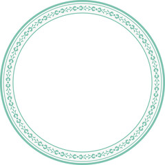 Vintage round frame botanic garden retro abstract pattern border