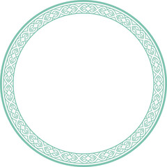 Vintage round frame botanic garden retro abstract pattern border