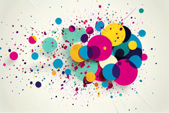 Colorful Background With Confetti. Art Illustration. Generative AI