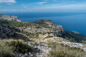 Fototapeta na wymiar Coastline landscape in Mallorca with blue sea