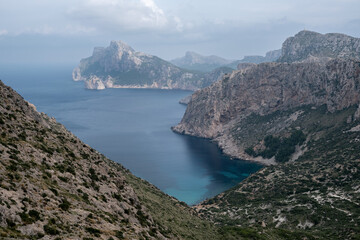 Fototapeta na wymiar Hiking in the landscape of Mallorca to discover breathtaking scenery