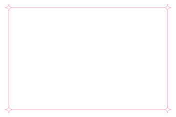 ピンク色の星と線のフレーム