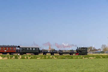 Fototapeta na wymiar Steam locomotive, Hoorn - Medemblik, Noord Holland, Netherlands