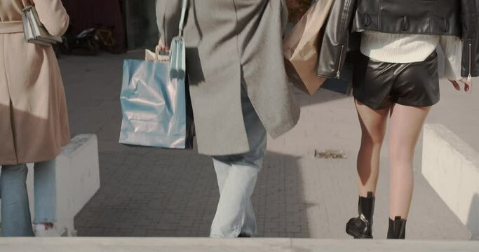 Girls returning from shopping