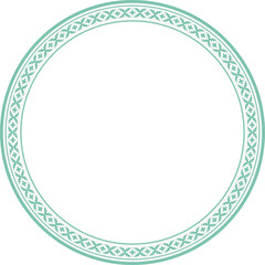 Vintage round frame botanic garden retro abstract pattern border