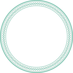 Vintage round frame botanic garden retro abstract pattern border